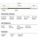 2200mm Hercules powerlifting barbell showing 50mm sleeves and copper bushings