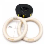 33mm thick natural wood gym ring for calisthenics training