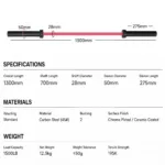Specification of 1.3m Hip Thrust Barbell