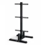 GravoMax stationary Olympic weight plate and barbell storage tree with 6 pegs