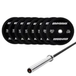 100KG Bumper Plates + Monkey King 20KG Weightlifting Barbell Set by GravoMax