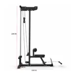 Dimensions of GravoMax lat pulldown machine showing 219cm height 133cm depth and 85cm width