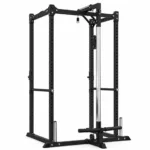 GravoMax lat and row cable attachment installed on heavy duty power cage