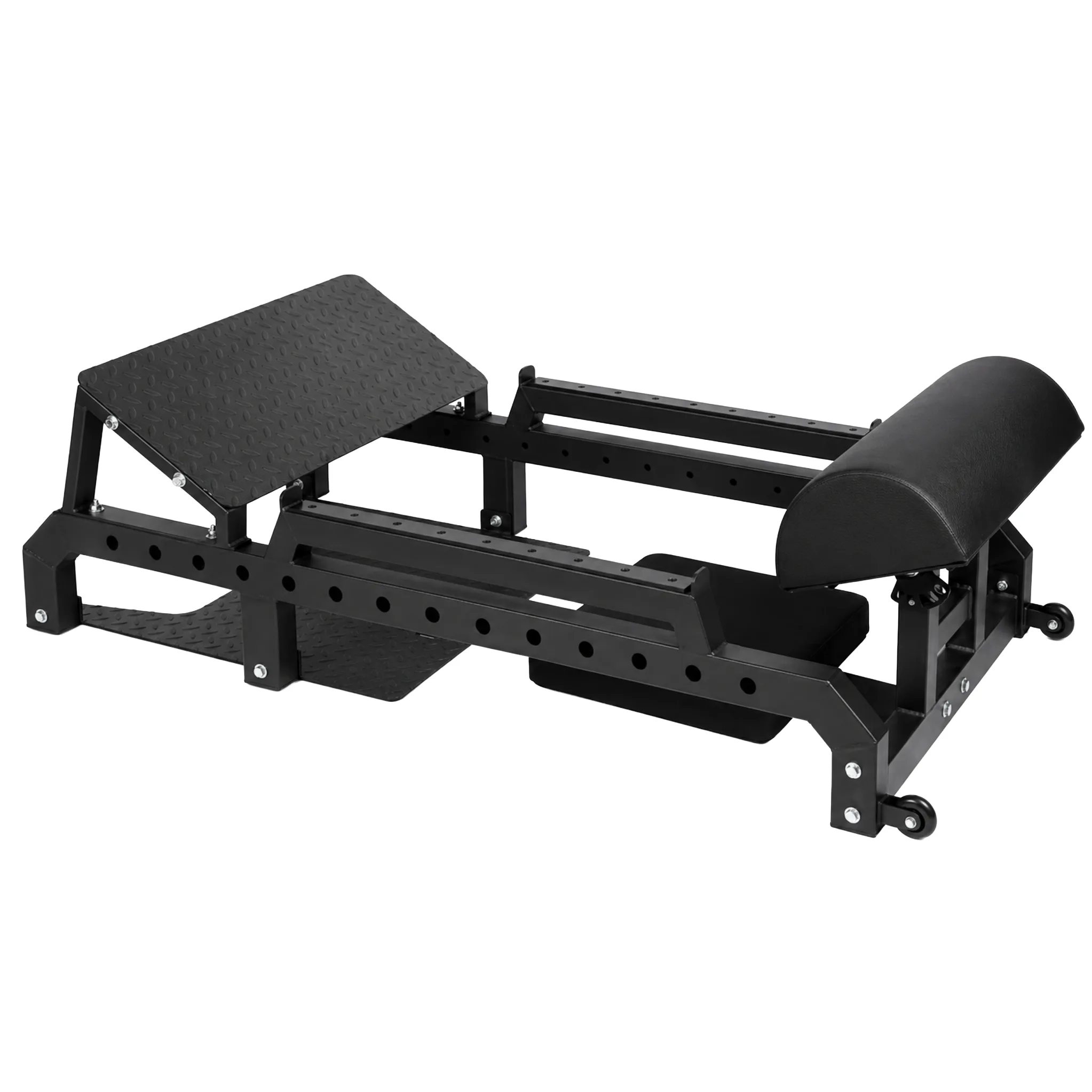 GravoMax heavy duty hip thrust machine with semi-circular back pad and diamond tread footplate