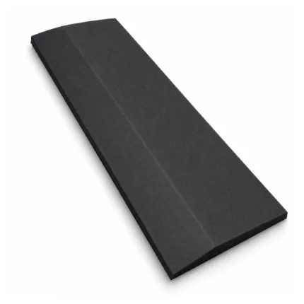 Top view of GravoMax 50cm interlocking rubber gym mat ramp edge showing beveled safety slope