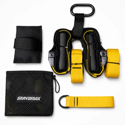 GravoMax pro suspension training kit with heavy duty nylon straps and rubber handles