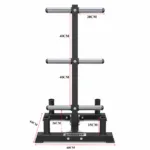 Detailed dimensions of GravoMax stationary weight tree showing 40cm peg spacing and 60x64cm base