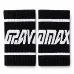 Black elastic sports sweatband for gym workouts