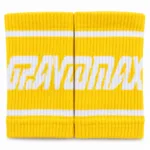 Yellow elastic sports sweatband for gym workouts
