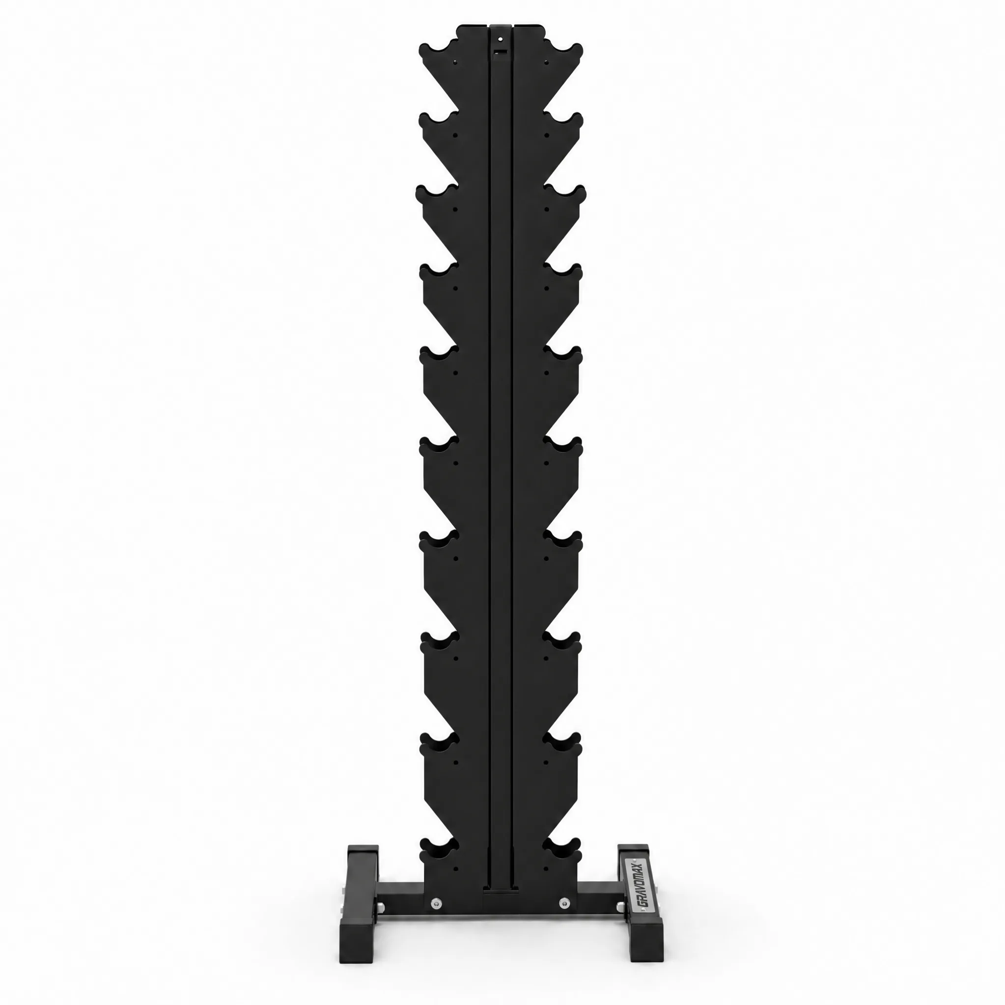 GravoMax 10 pair vertical dumbbell storage rack tower in black