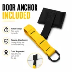 Padded door anchor attachment for safe home suspension training setups