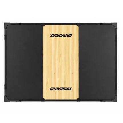 GravoMax standalone deadlift and weightlifting platform with solid wood center and rubber drop zones