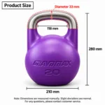20kg Competition Kettlebell Product Size