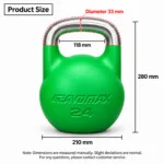 24kg Competiton Kettlebell Product Size