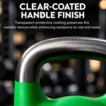 Clear-coated handle finish Competiton kettlebell