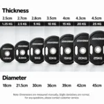 Premium Dual Grip Olympic Plates Sizes and Thickness
